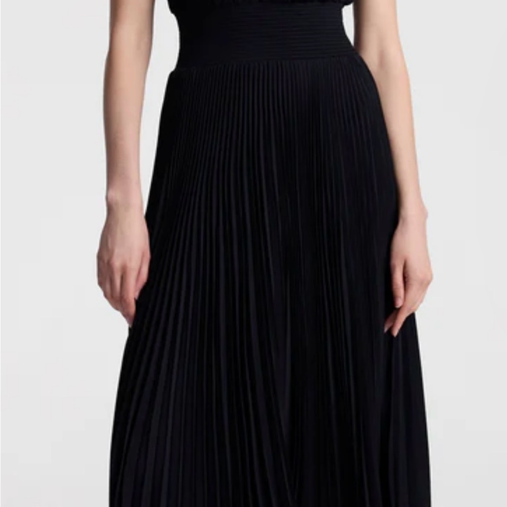 A.L.C. Black Pleated Midi Dress